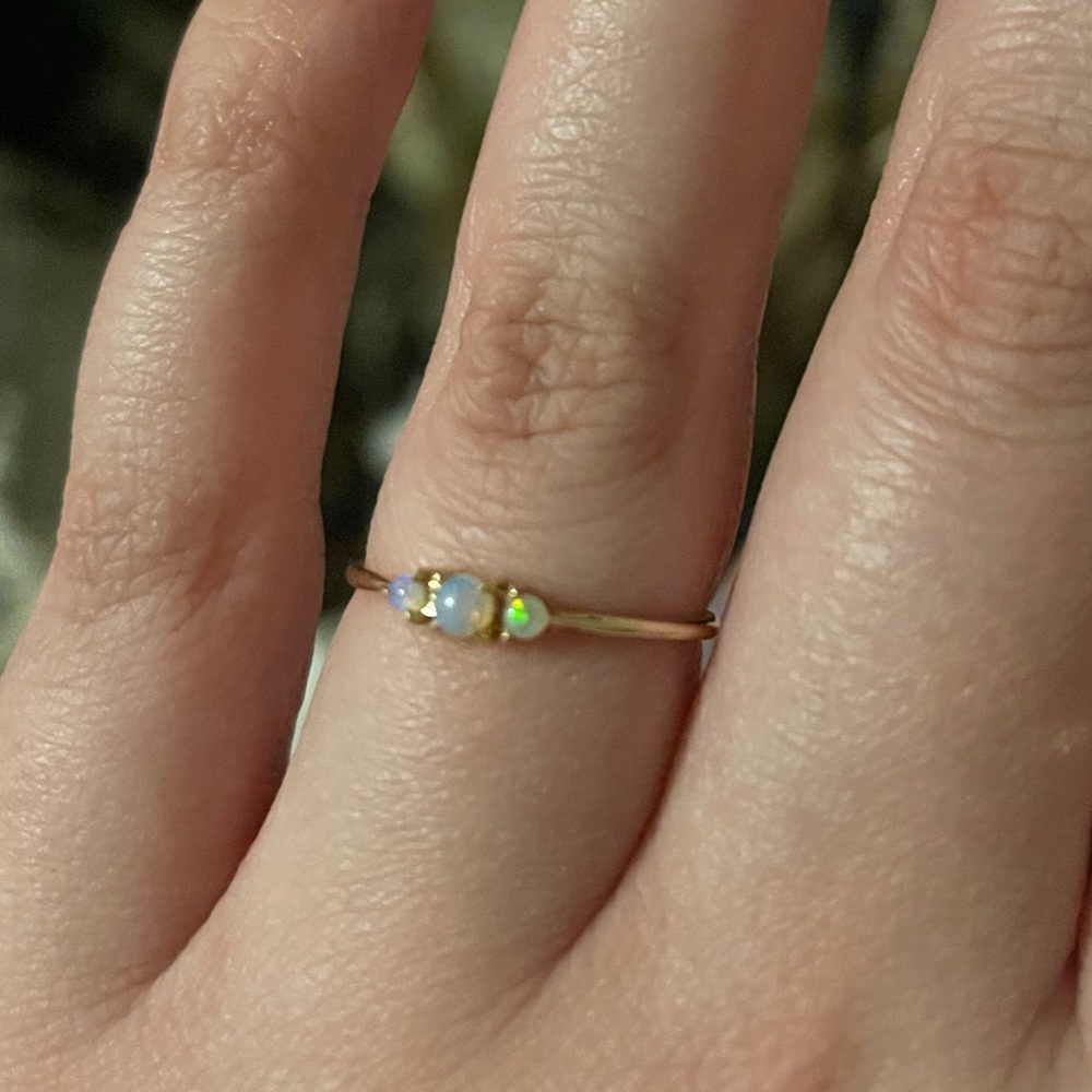 Catbird sleeping beauty opal ring